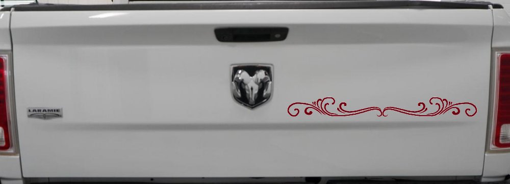 Wide Top Swirl Car Truck Window Vinyl Decal Sticker Auto Graphic (Burgundy)