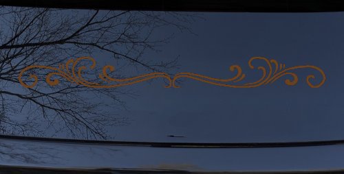 Wide Top Swirl Car or Truck Window Decal Sticker (Copper)