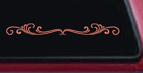 Wide Top Swirl Car or Truck Window Decal Sticker (Coral)