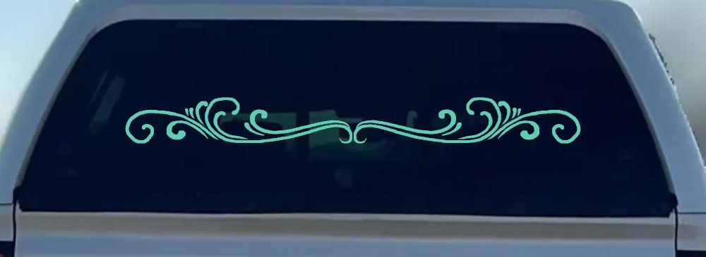 Wide Top Swirl Car or Truck Window Decal Sticker (Mint)