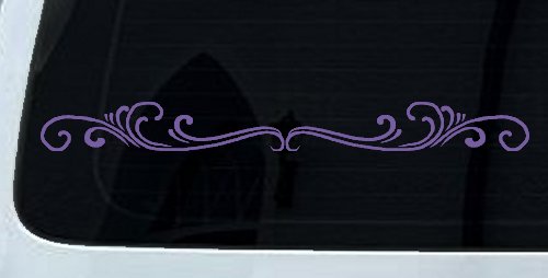 Wide Top Swirl Car Truck Window Vinyl Decal Sticker Auto Graphic (Purple)
