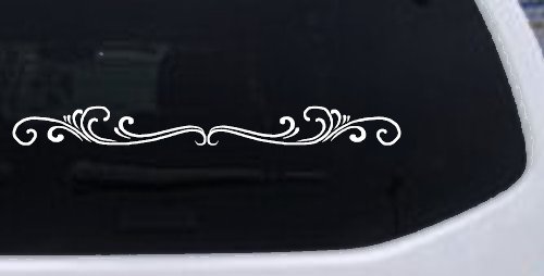 Wide Top Swirl Car Truck Window Vinyl Decal Sticker Auto Graphic (White)