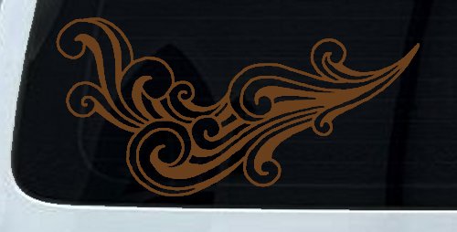 60s Style Swirl Wave Car Truck Decal Vintage Vinyl Sticker Window (Copper)