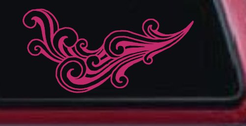 60s Style Swirl Wave Car or Truck Window Decal Sticker (Hot Pink)