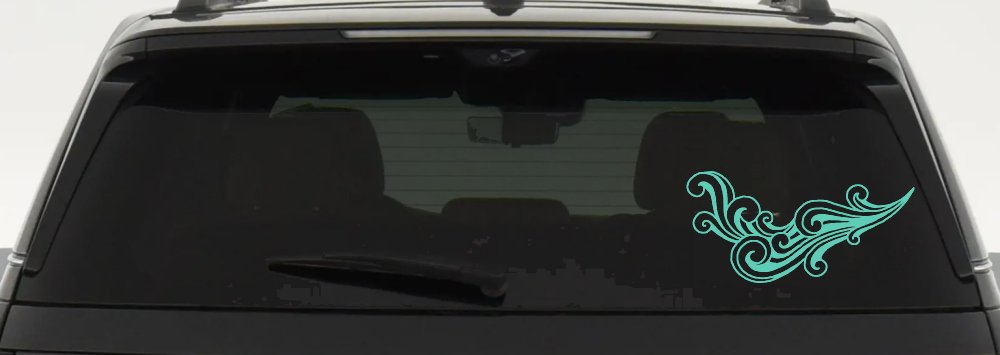 60s Style Swirl Wave Car or Truck Window Decal Sticker (Mint)
