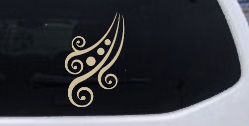 Thick Swirl With Dots Car or Truck Window Decal Sticker (Desert Sand)