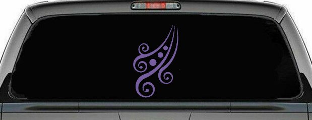 Thick Swirl Dots Vinyl Decal Sticker for Car Truck Window Decor (Purple)