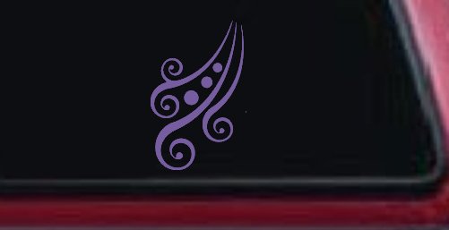 Thick Swirl With Dots Car or Truck Window Decal Sticker (Purple)