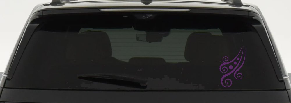 Thick Swirl With Dots Car or Truck Window Decal Sticker (Violet)