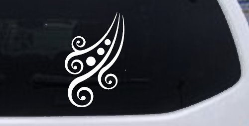 Thick Swirl Dots Vinyl Decal Sticker for Car Truck Window Decor (White)