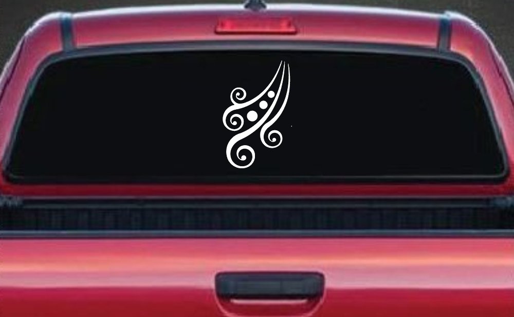 Thick Swirl With Dots Car or Truck Window Decal Sticker