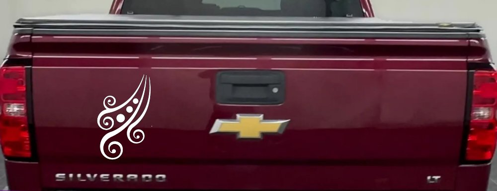 Thick Swirl Dots Vinyl Decal Sticker for Car Truck Window Decor (White)