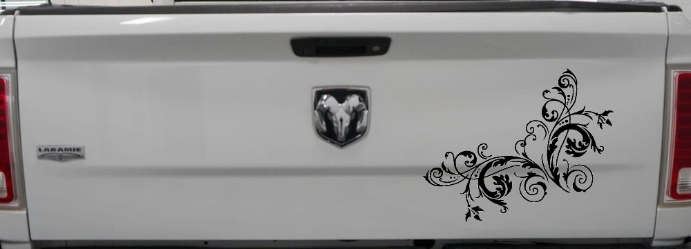 Floral Vine Corner Swirl Swirls Car or Truck Window Decal Sticker