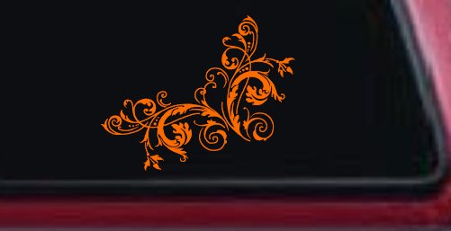 Floral Vine Corner Swirl Swirls Car or Truck Window Decal Sticker