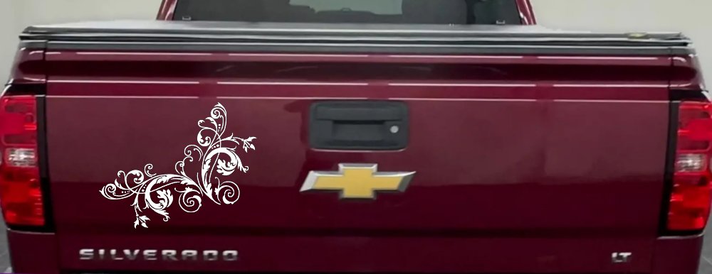 Floral Vine Corner Swirl Swirls Car or Truck Window Decal Sticker