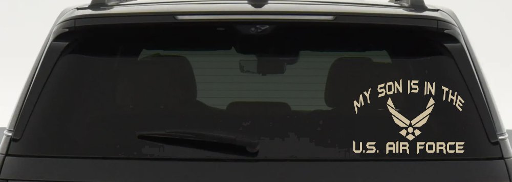 My Son Is In The U.S. Air Force Military Car or Truck Window Decal Sticker (Desert Sand)