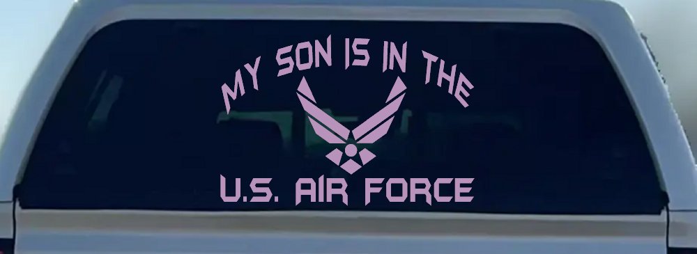 My Son Is In The U.S. Air Force Military Car or Truck Window Decal Sticker (Lilac)