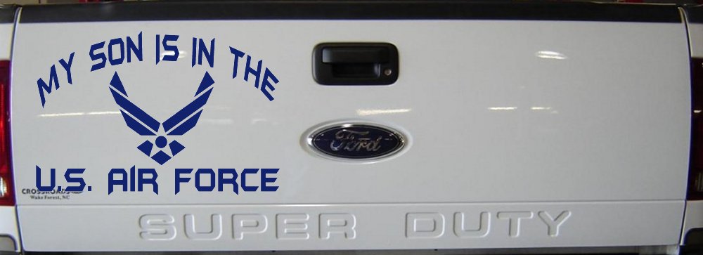 My Son Is In The U.S. Air Force Military Car or Truck Window Decal Sticker (Navy)