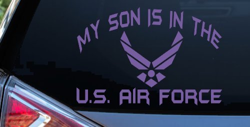 My Son Is In The U.S. Air Force Military Car or Truck Window Decal Sticker (Purple)