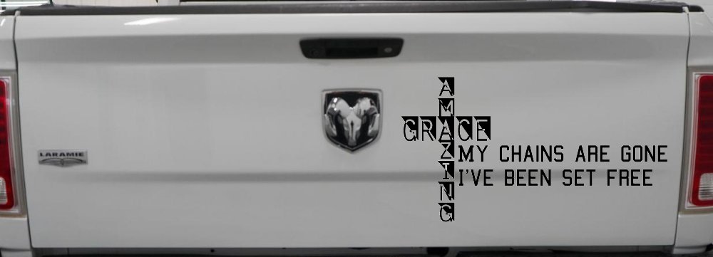 Christian Car Decal My Chains Are Gone Set Free Vinyl Sticker (Black)