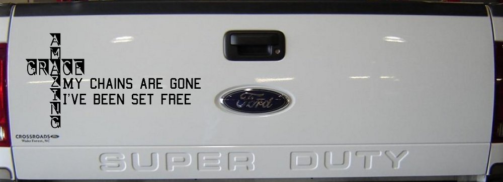 My Chains Are Gone I've Been Set Free Christian Car or Truck Window Decal Sticker (Black)