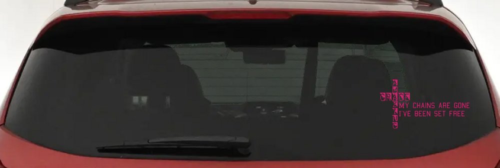 My Chains Are Gone I've Been Set Free Christian Car or Truck Window Decal Sticker (Hot Pink)
