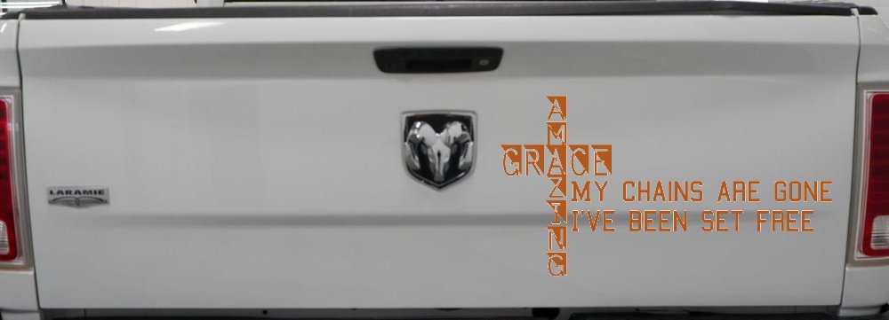 My Chains Are Gone I've Been Set Free Christian Car or Truck Window Decal Sticker (Nut Brown)