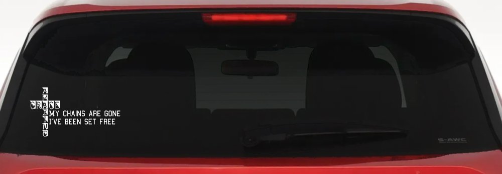My Chains Are Gone I've Been Set Free Christian Car or Truck Window Decal Sticker (White)