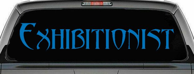 Exhibitionist Car or Truck Window Vinyl Decal Sticker (Sky Blue)