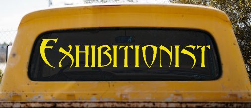 Exhibitionist Car or Truck Window Decal Sticker (Yellow)