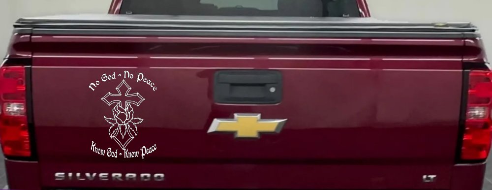 No God No Peace Know God Know Peace Christian Car or Truck Window Decal Sticker (White)