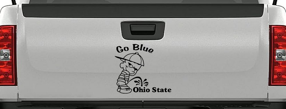 Go Blue Pee On Ohio State Car or Truck Window Decal Sticker (Black)
