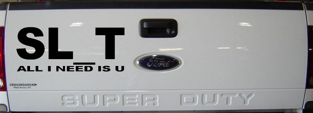 SL_T All I Need Is U Funny Slut Car or Truck Window Decal Sticker (Black)