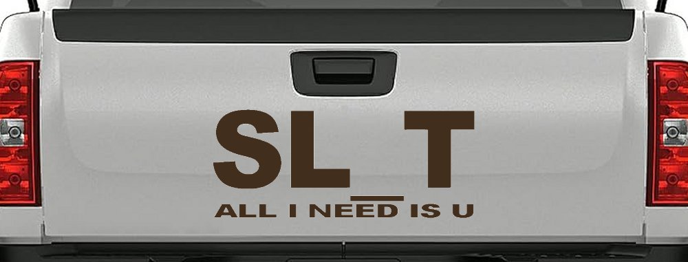 SL_T All I Need Is U Funny Slut Car or Truck Window Decal Sticker (Brown)
