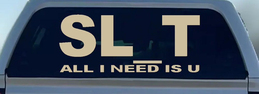 SL_T All I Need Is U Funny Slut Car or Truck Window Decal Sticker