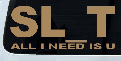 SL_T All I Need Is U Funny Slut Car or Truck Window Decal Sticker