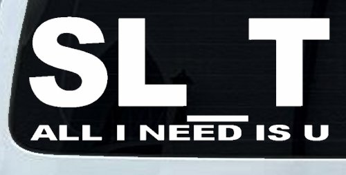 SL_T All I Need Is U Funny Slut Car or Truck Window Decal Sticker