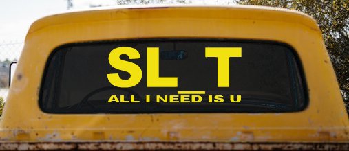SL_T All I Need Is U Funny Slut Car or Truck Window Decal Sticker (Yellow)