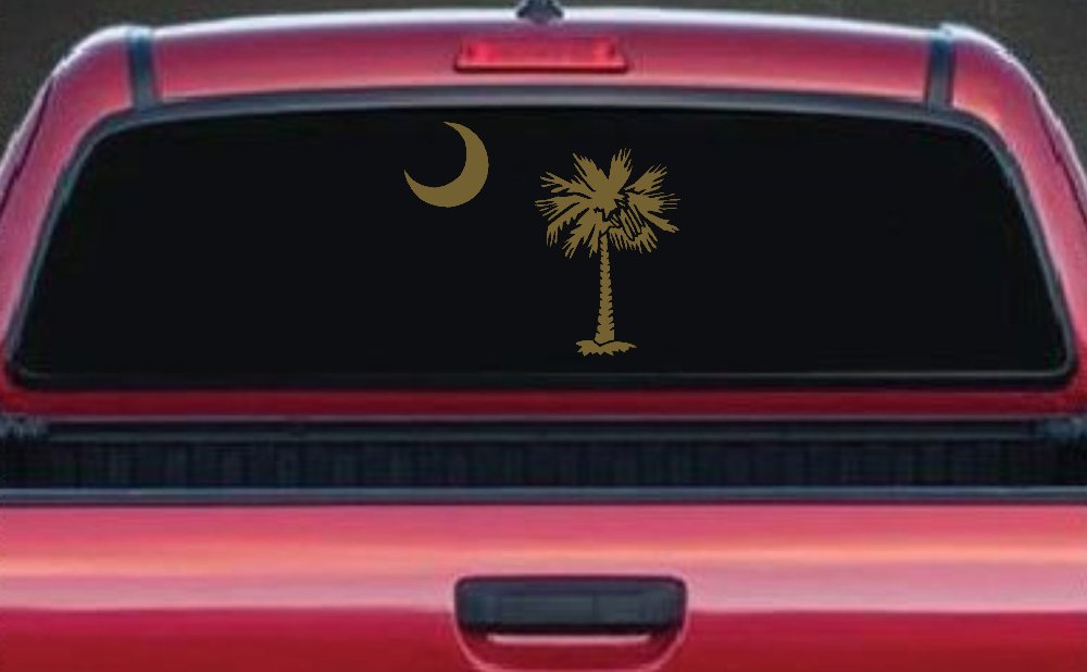 Palmetto Moon and Palm Tree Car or Truck Window Decal Sticker