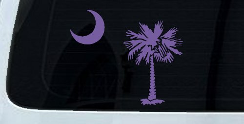 Palmetto Moon and Palm Tree Car or Truck Window Decal Sticker (Purple)
