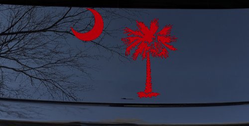 Palmetto Moon and Palm Tree Car or Truck Window Decal Sticker