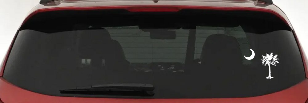 Palmetto Moon and Palm Tree Car or Truck Window Decal Sticker