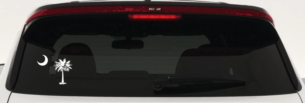 Palmetto Moon and Palm Tree Car or Truck Window Decal Sticker