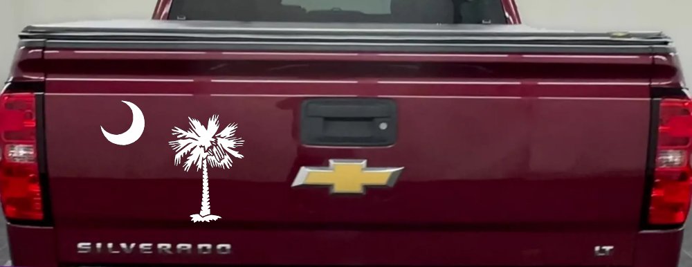 Palmetto Moon and Palm Tree Car or Truck Window Decal Sticker