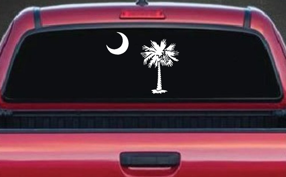 Palmetto Moon and Palm Tree Car or Truck Window Decal Sticker