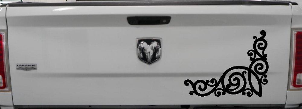 Inside Corner Swirl Car or Truck Window Decal Sticker