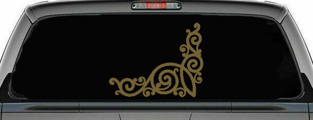 Inside Corner Swirl Car or Truck Window Decal Sticker