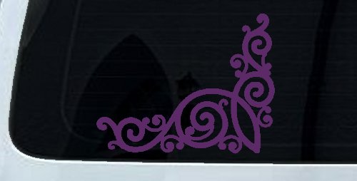 Inside Corner Swirl Car or Truck Window Decal Sticker (Violet)