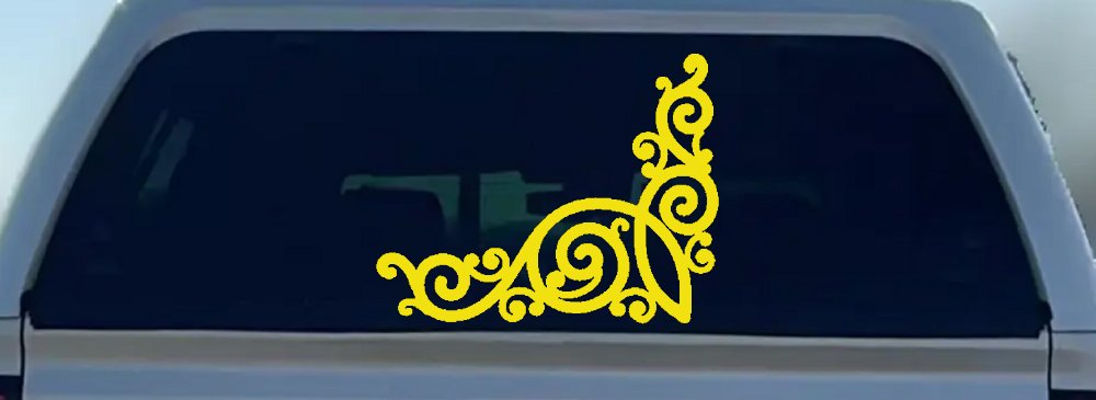 Inside Corner Swirl Car or Truck Window Decal Sticker