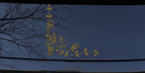 Floral Vine Inside Corner Swirl Car or Truck Window Decal Sticker